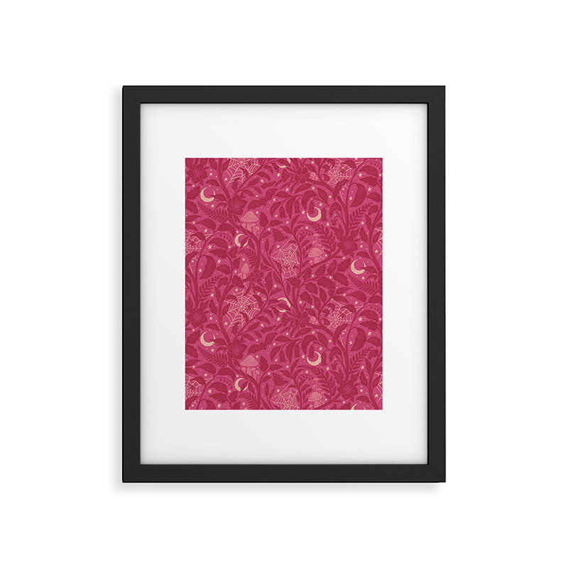 Mysterious Garden - dark pink Framed Art Print Gallery Image 6