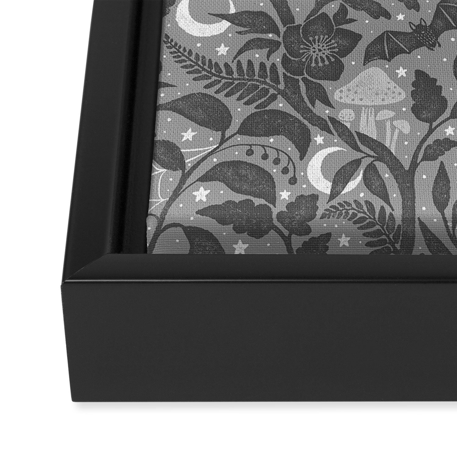 Mysterious Garden - Grayscale  Framed Canvas Print Gallery Image 3