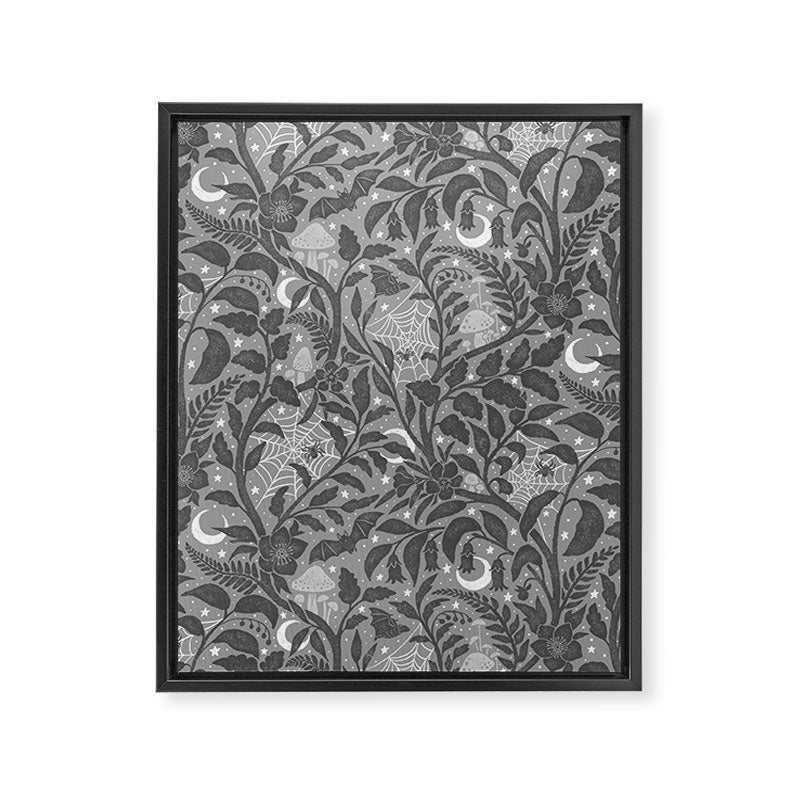 Mysterious Garden - Grayscale  Framed Canvas Print Gallery Image 8