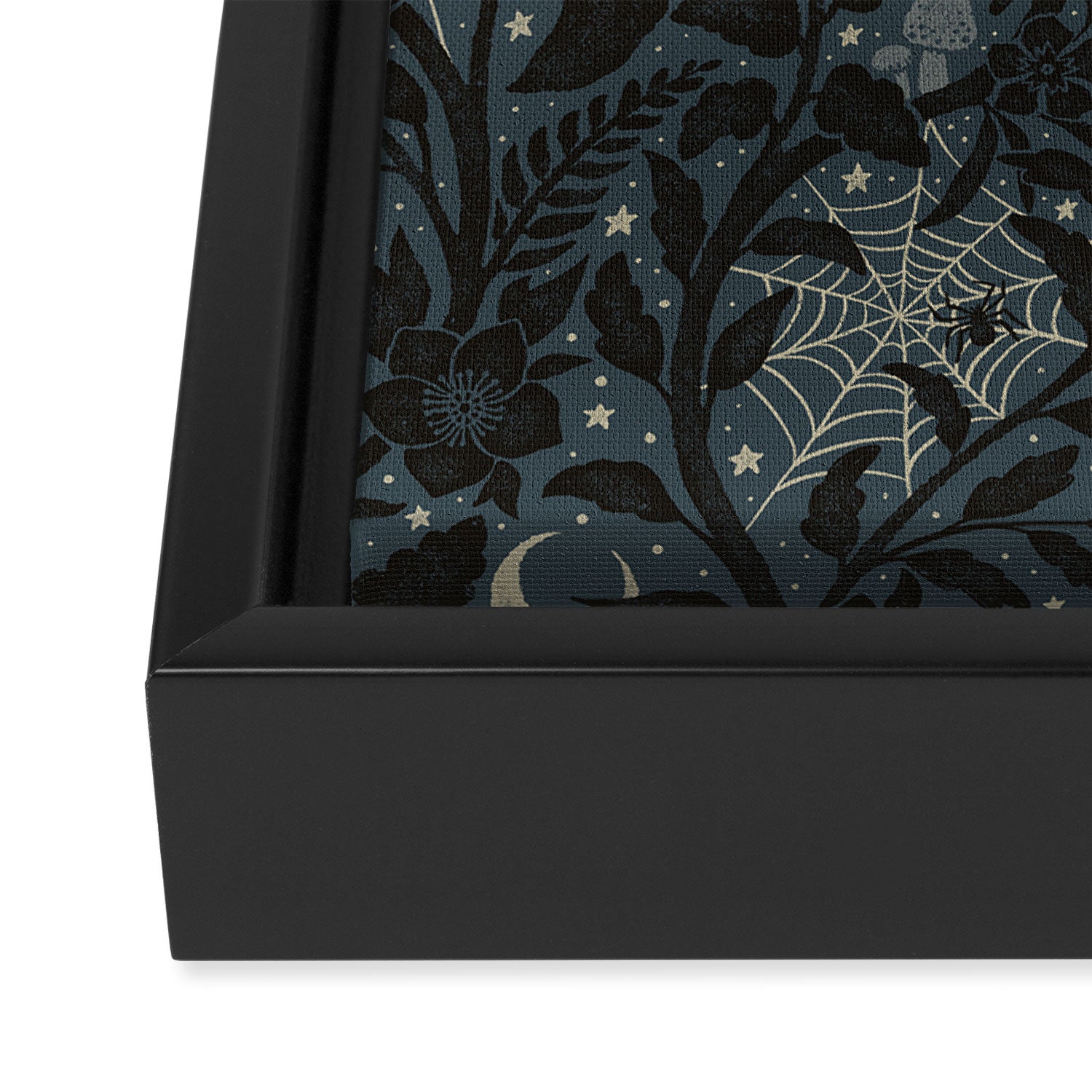 Mysterious Garden - midnight blue Framed Canvas Print Gallery Image 3