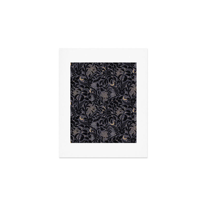 Mysterious Garden - midnight violet Art Print Gallery Image 1