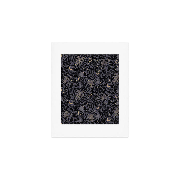 Mysterious Garden - midnight violet Art Print Gallery Image 1