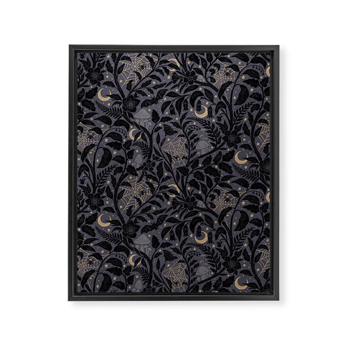Mysterious Garden - midnight violet Framed Canvas Print Gallery Image 1