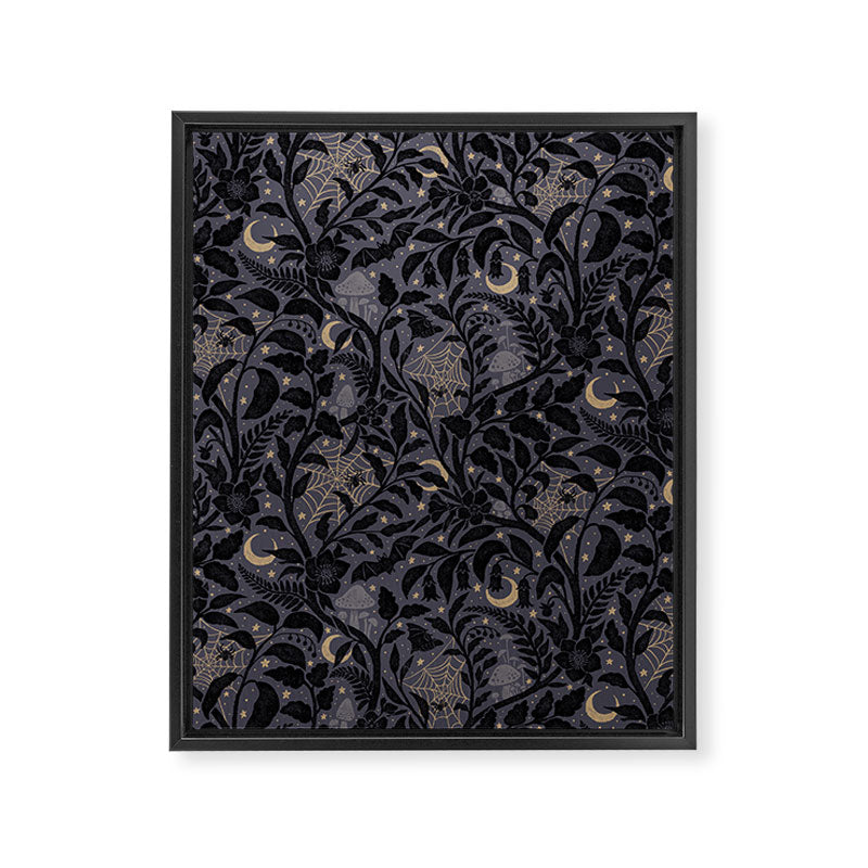 Mysterious Garden - midnight violet Framed Canvas Print Gallery Image 8