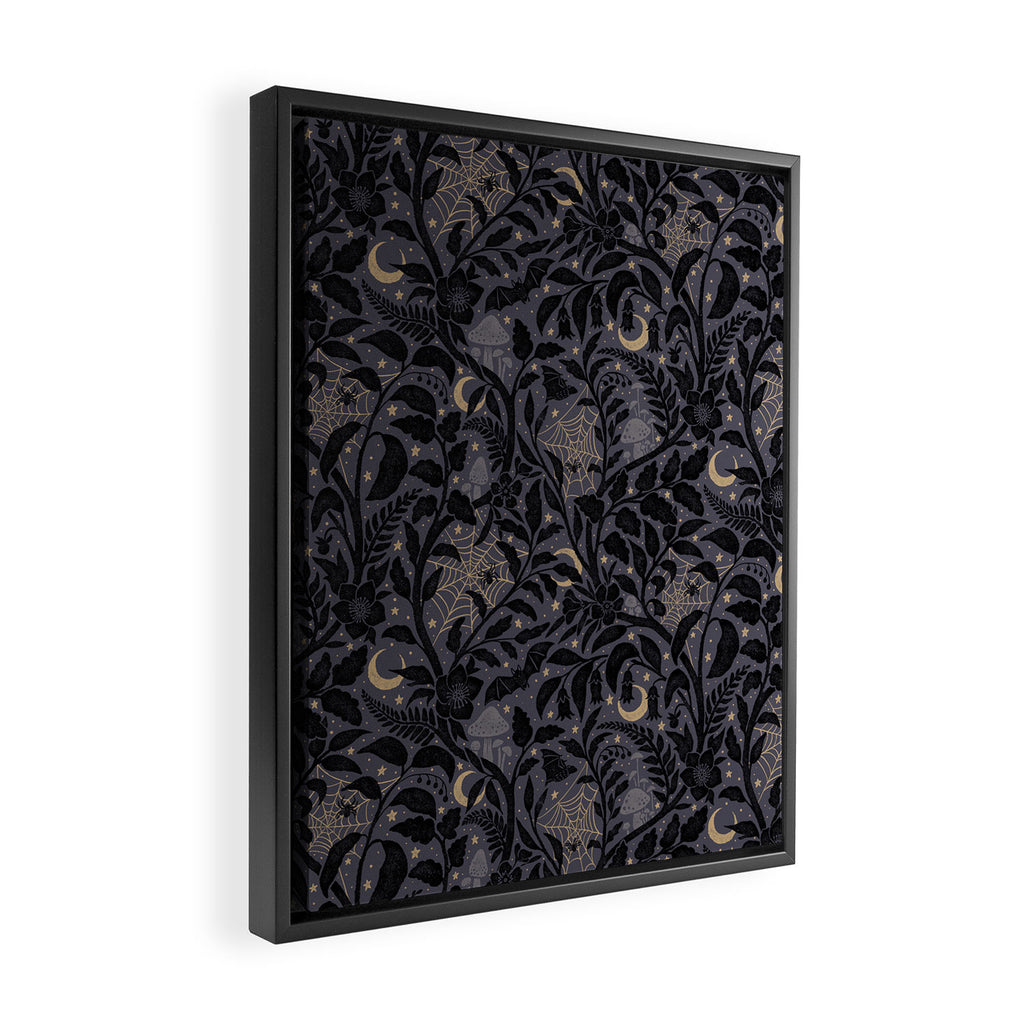 Mysterious Garden - midnight violet Framed Canvas Print Gallery Image 2