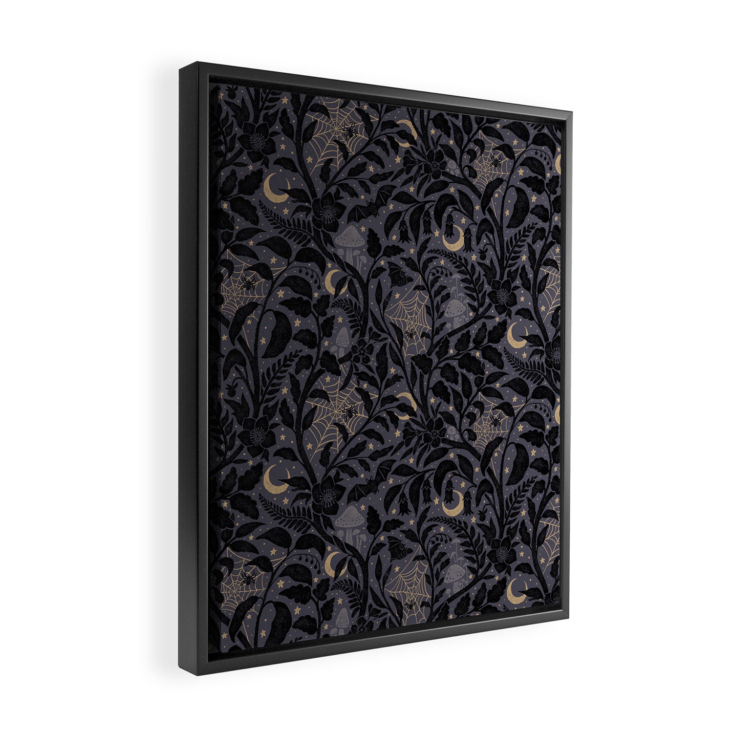 Mysterious Garden - midnight violet Framed Canvas Print Gallery Image 2