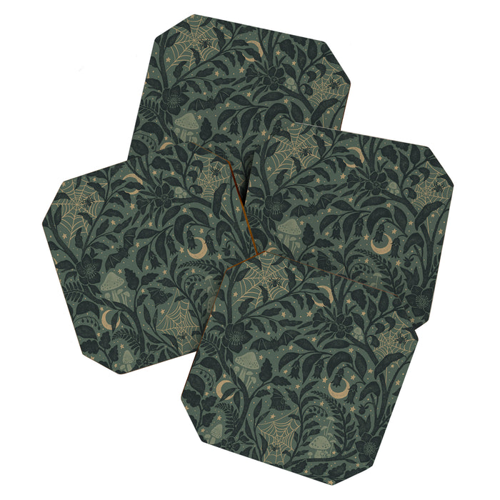 Mysterious Garden - moss green Coaster Gallery Image 1