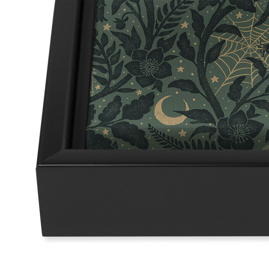 Mysterious Garden - moss green Framed Canvas Print Gallery Image 3
