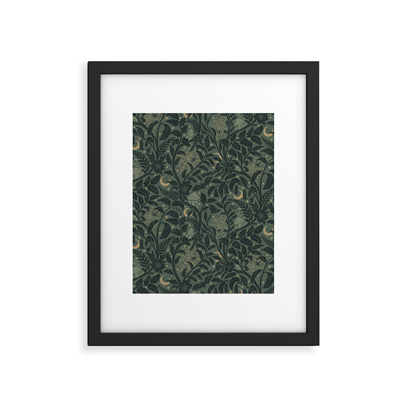 Mysterious Garden - moss green Framed Art Print Gallery Image 6