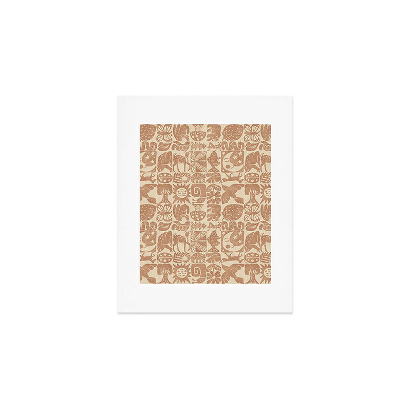 Nature Blocks - terracotta Art Print Gallery Image 1
