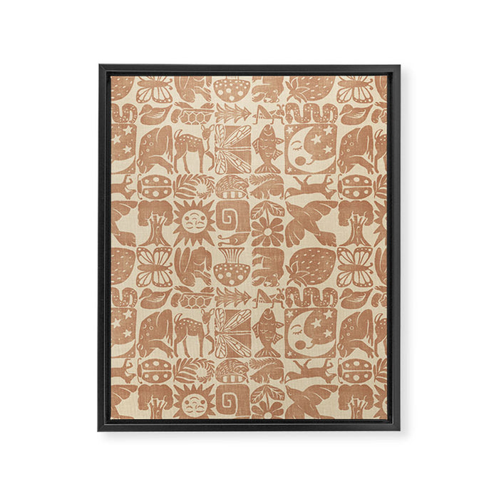 Nature Blocks - terracotta Framed Canvas Print Gallery Image 1