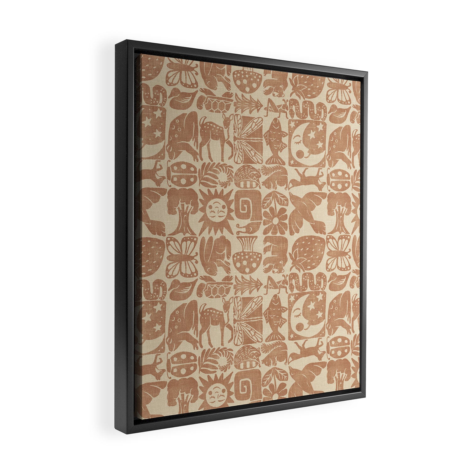Nature Blocks - terracotta Framed Canvas Print Gallery Image 2