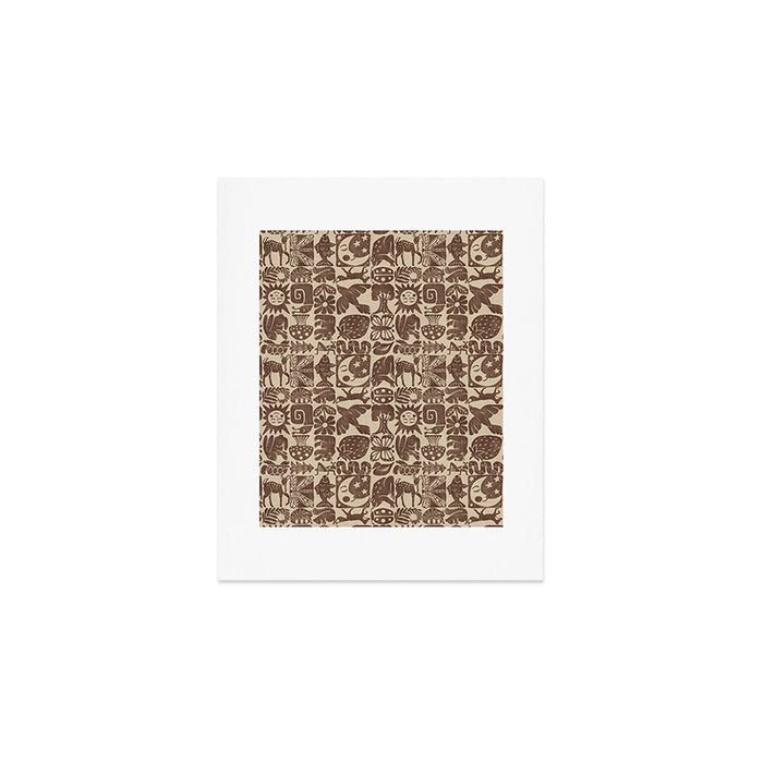 Nature Blocks - walnut brown Art Print Gallery Image 1