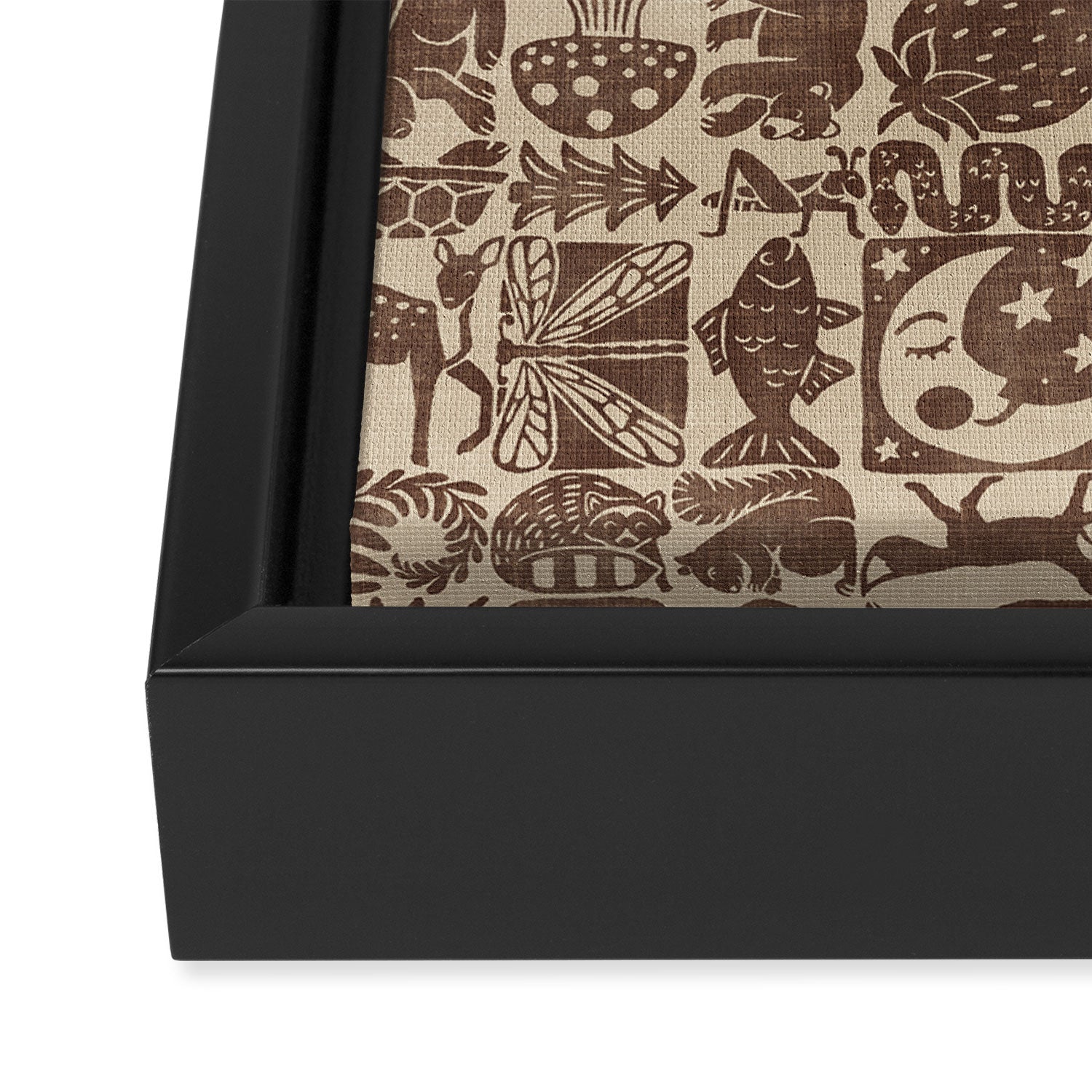 Nature Blocks - walnut brown Framed Canvas Print Gallery Image 3