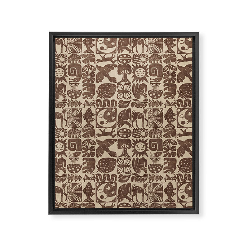 Nature Blocks - walnut brown Framed Canvas Print Gallery Image 8