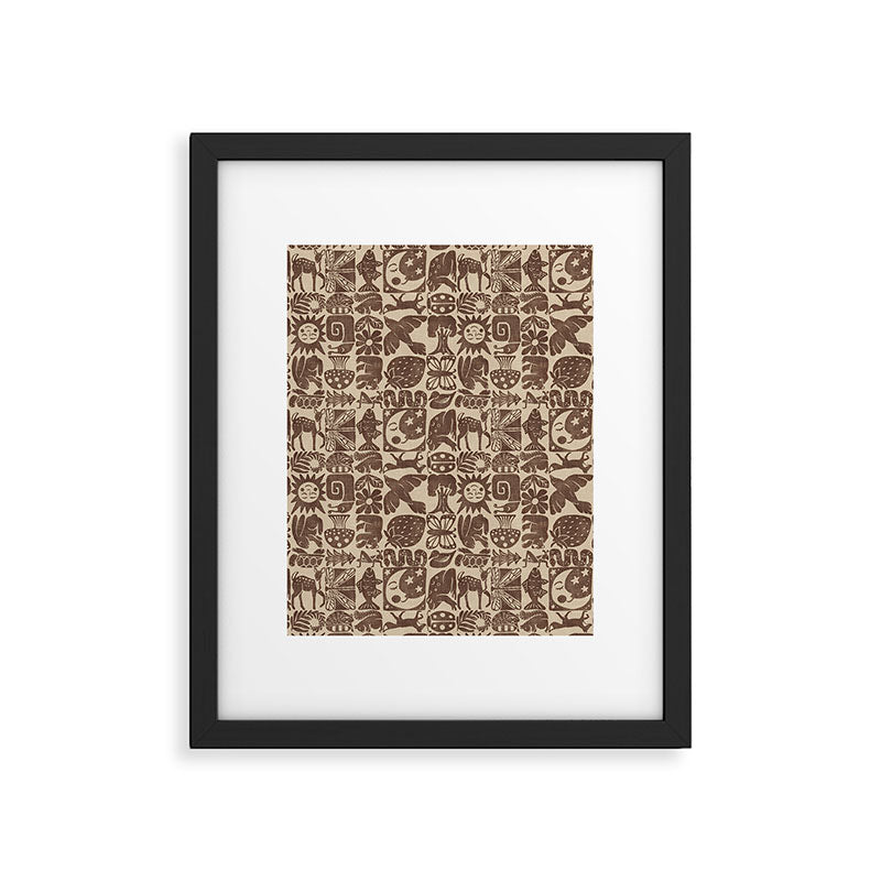 Nature Blocks - walnut brown Framed Art Print Gallery Image 6