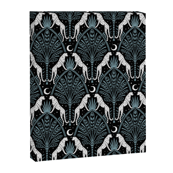 Night Cheetahs - black, white, and blue Canvas Print Gallery Image 1