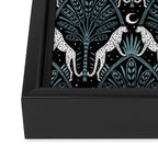 Night Cheetahs - black, white, and blue Framed Canvas Print Gallery Image 3