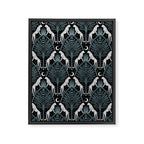 Night Cheetahs - black, white, and blue Framed Canvas Print Gallery Image 8