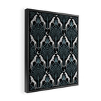 Night Cheetahs - black, white, and blue Framed Canvas Print Gallery Image 2