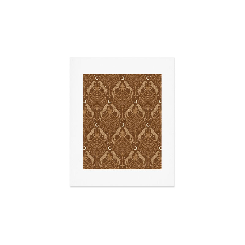Night Cheetahs - Copper Brown Art Print Gallery Image 1