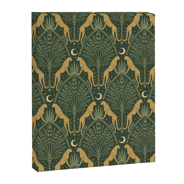 Night Cheetahs - Fern Green and Gold Canvas Print Gallery Image 1