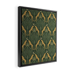 Night Cheetahs - Fern Green and Gold Framed Canvas Print Gallery Image 2