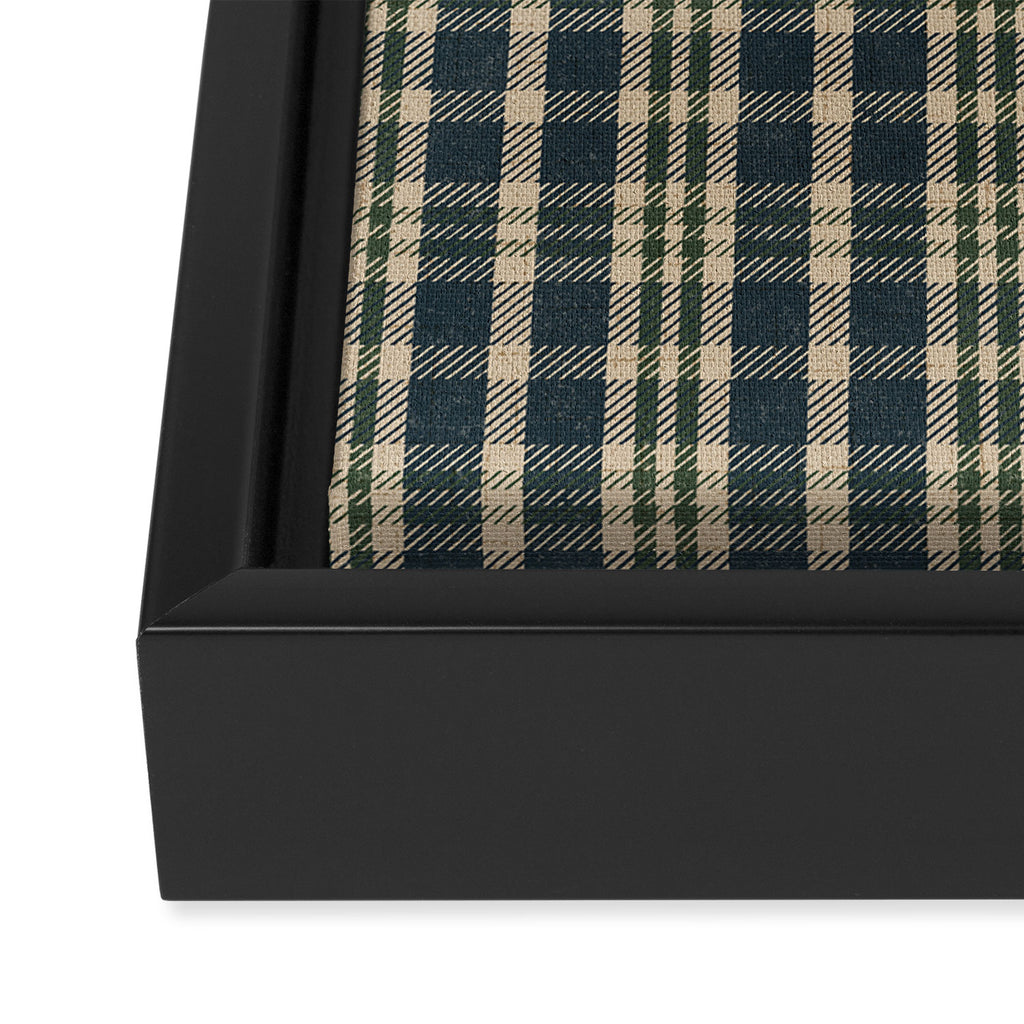 North Country Plaid - classic blue and green Framed Canvas Print Gallery Image 3