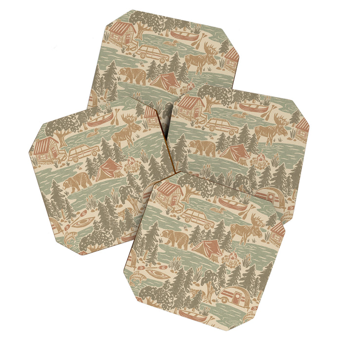 North Country Summer - soft neutrals Coaster Gallery Image 1