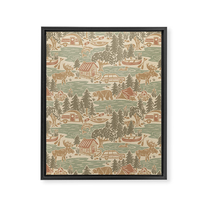 North Country Summer - soft neutrals Framed Canvas Print Gallery Image 1