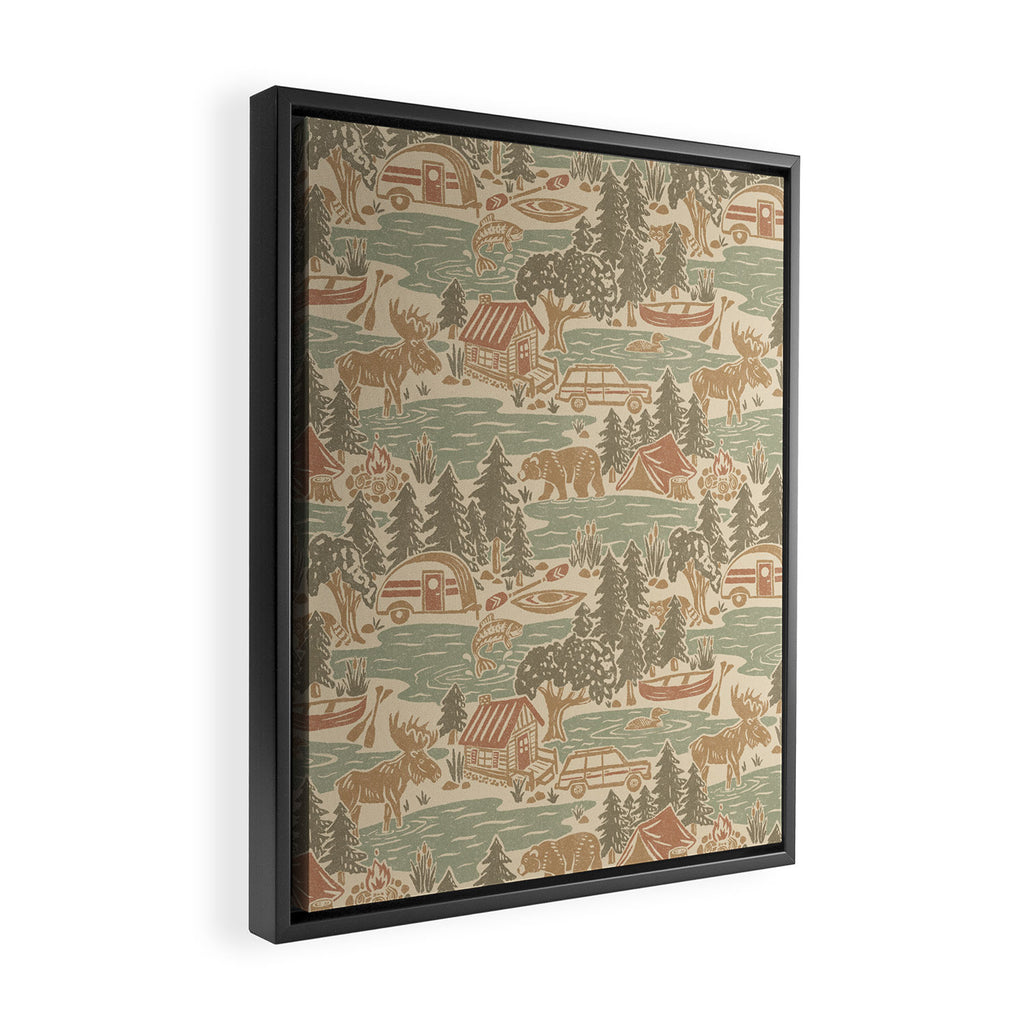 North Country Summer - soft neutrals Framed Canvas Print Gallery Image 2
