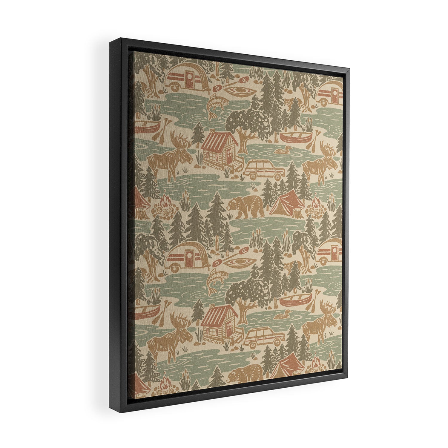 North Country Summer - soft neutrals Framed Canvas Print Gallery Image 2