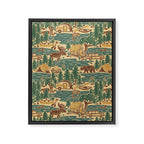 North Country Summer - spruce and gold Framed Canvas Print Gallery Image 8