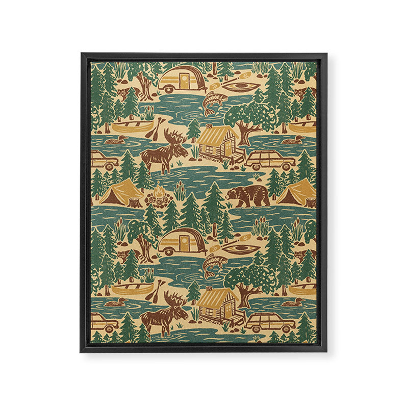 North Country Summer - spruce and gold Framed Canvas Print Gallery Image 8