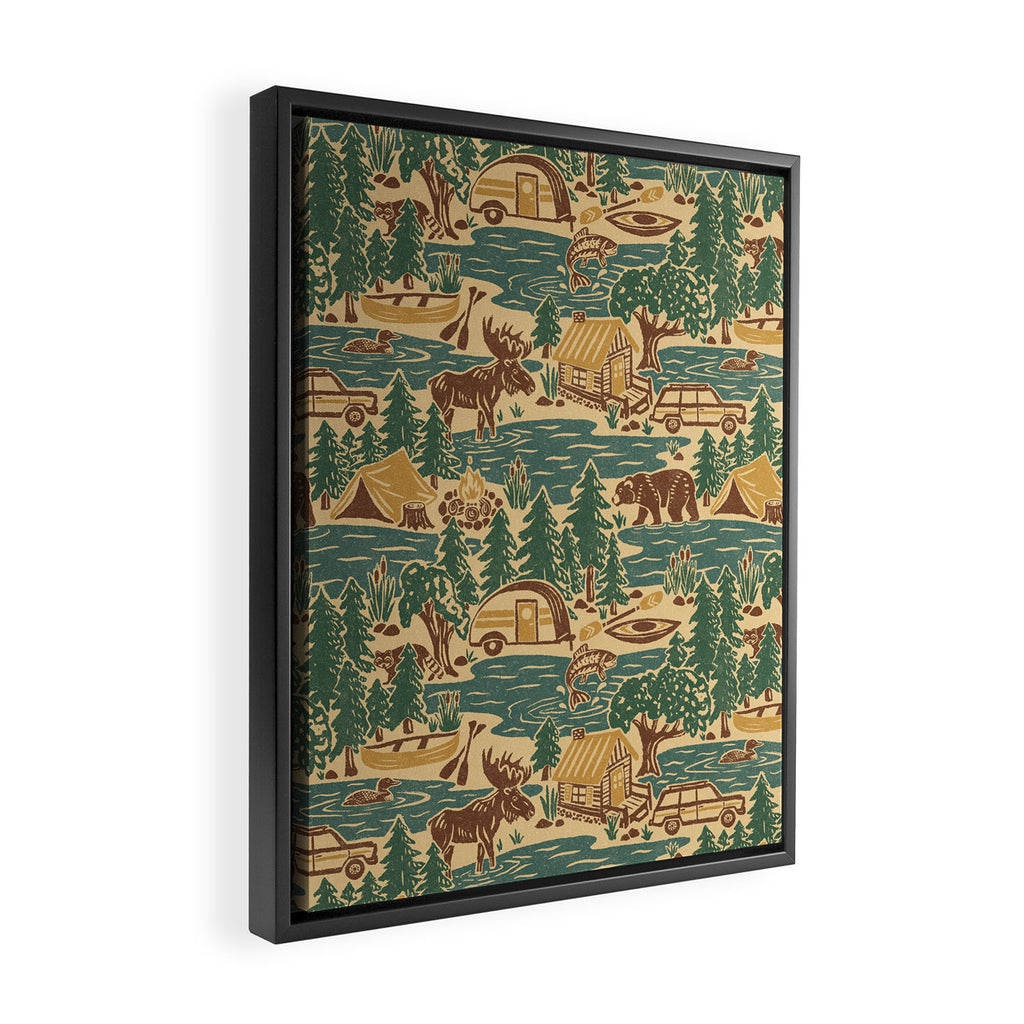 North Country Summer - spruce and gold Framed Canvas Print Gallery Image 2