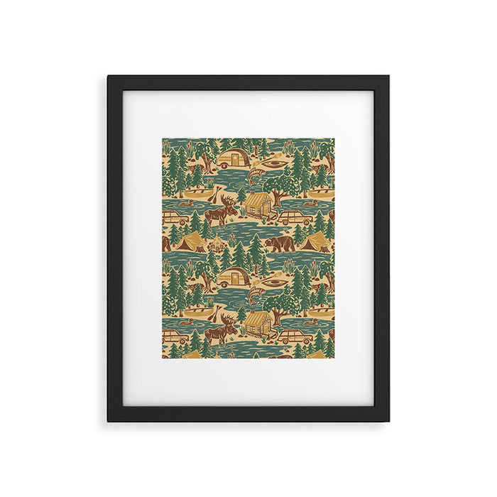 North Country Summer - spruce and gold Framed Art Print Gallery Image 1