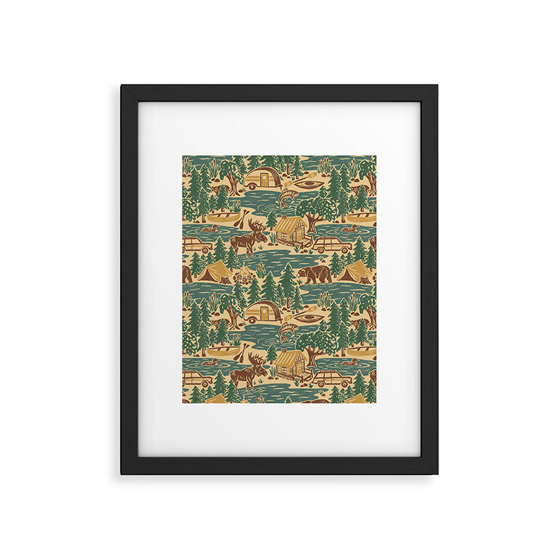 North Country Summer - spruce and gold Framed Art Print Gallery Image 6