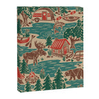 North Country Summer - vintage teal, green, brown, and red Canvas Print Gallery Image 8