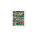 North Country Summer - vintage teal, green, brown, and red Art Print Gallery Image 1