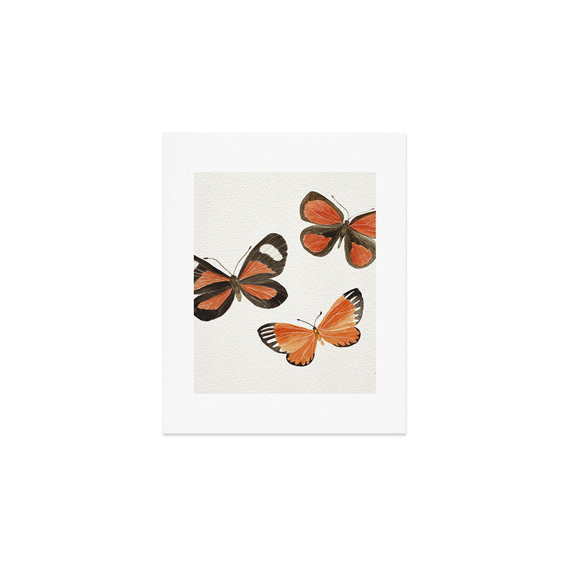 Orange Butterflies Art Print Gallery Image 1