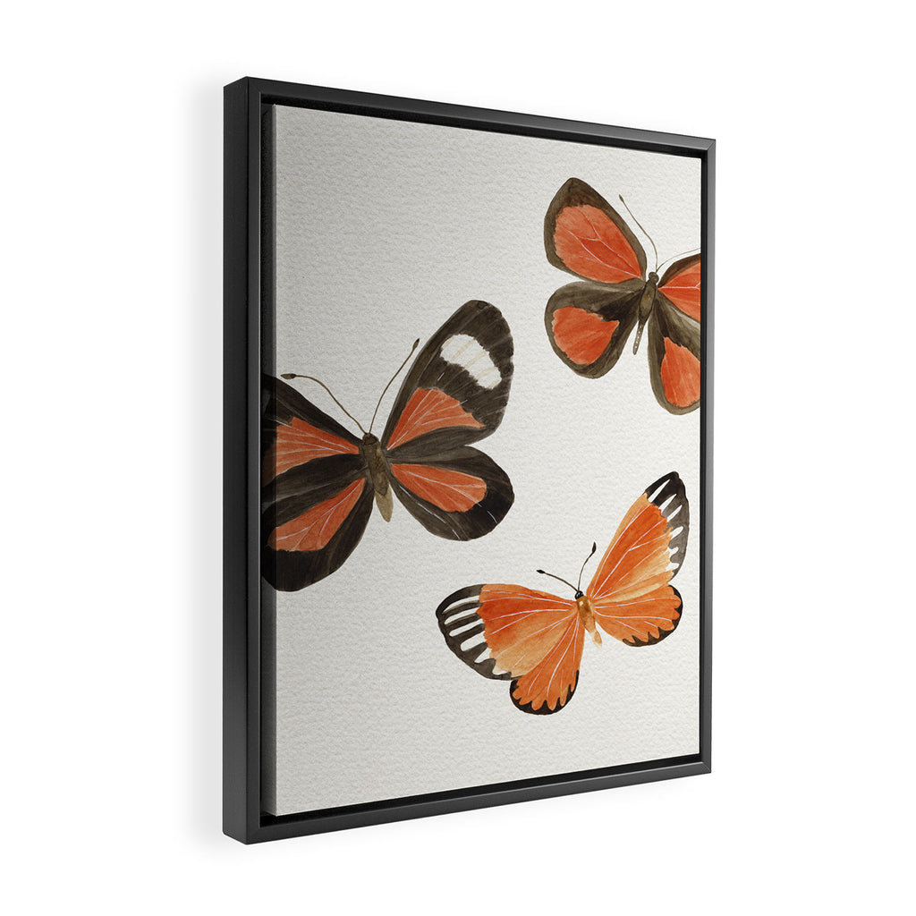 Orange Butterflies Framed Canvas Print Gallery Image 2