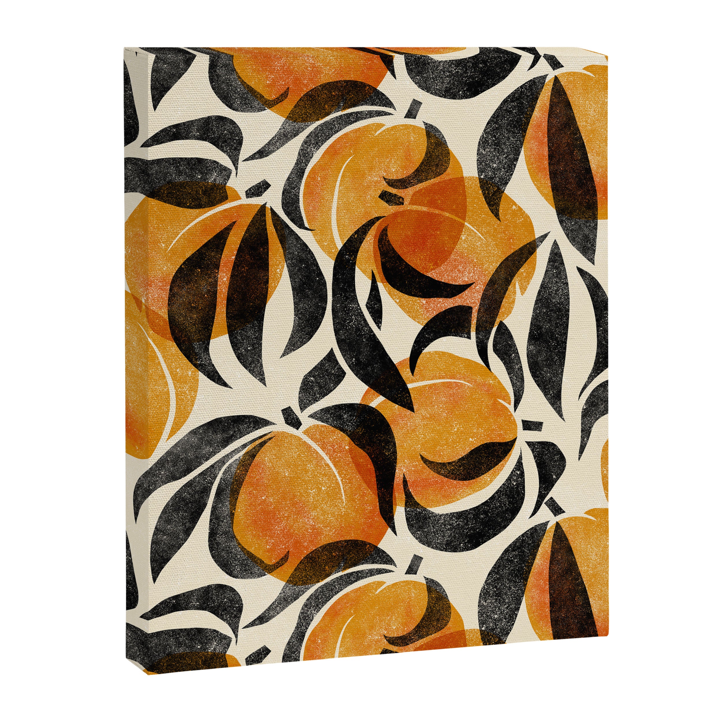 Peaches - marigold & black Canvas Print Gallery Image 8