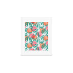 Peaches - peach pink and teal Art Print Gallery Image 1