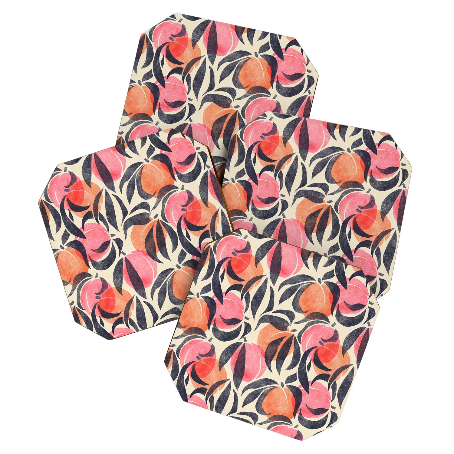 Peaches - pink & midnight  Coaster Gallery Image 1
