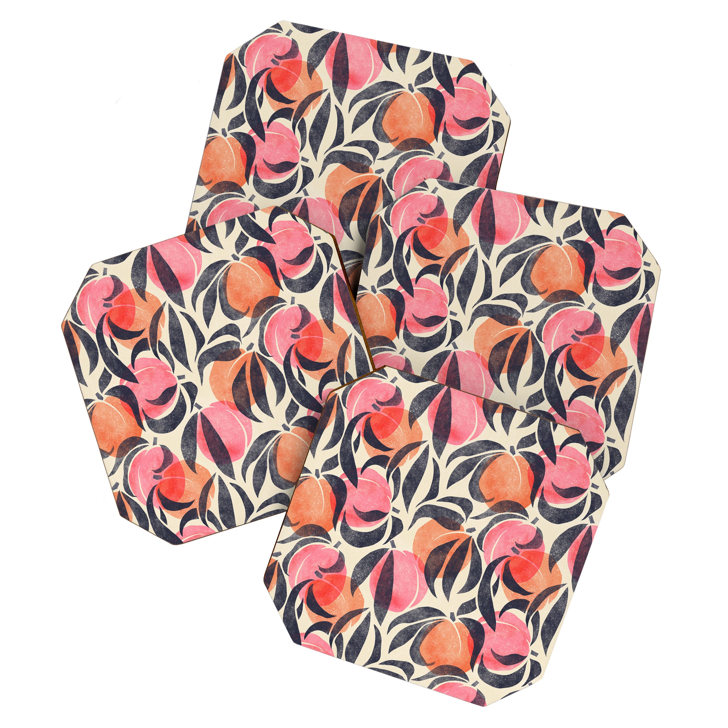 Peaches - pink & midnight  Coaster Gallery Image 1