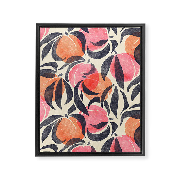 Peaches - pink & midnight  Framed Canvas Print Gallery Image 1