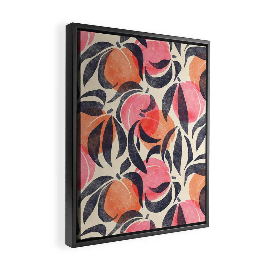 Peaches - pink & midnight  Framed Canvas Print Gallery Image 2