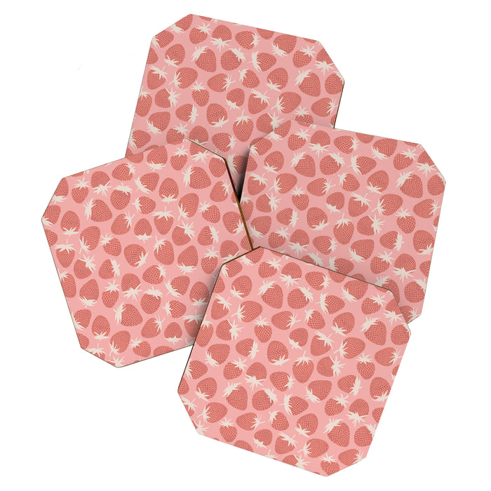 Pink Strawberries Coaster Gallery Image 1