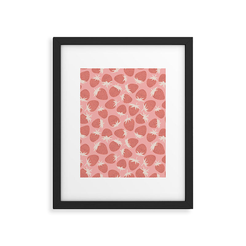 Pink Strawberries Framed Art Print Gallery Image 6