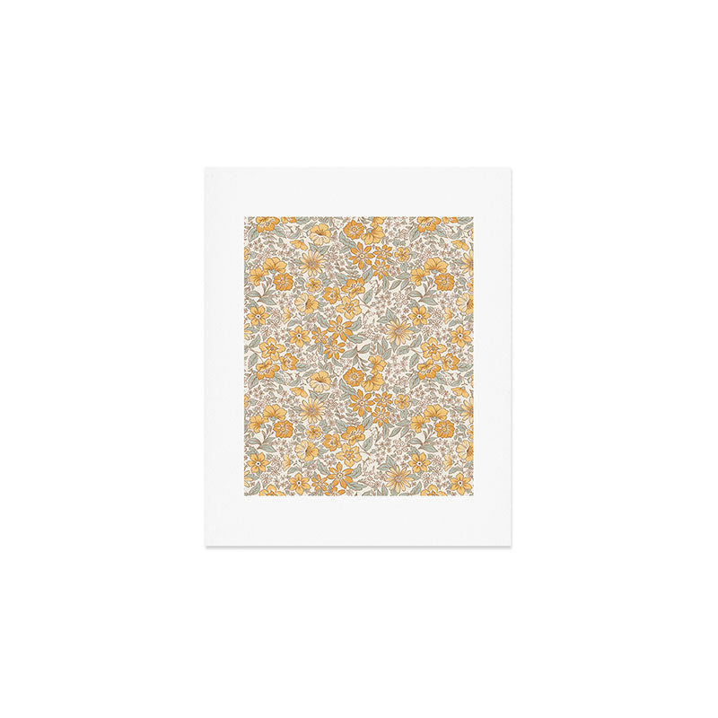 Posey - gold and sage Art Print Gallery Image 1